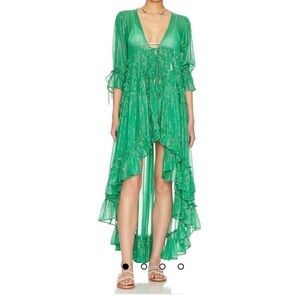Emerald green tunic cover up